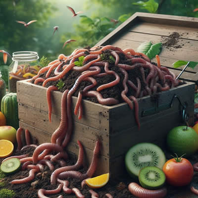 Quelle est la croissance d'une population de vers dans un composteur ?