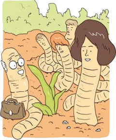 Archibal le ver de terre, mascotte du MOOC