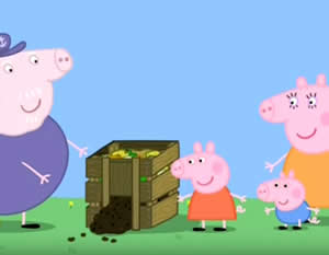 Peppa Pig et le composteur