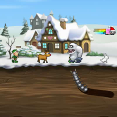 Jeu vidéo de ver de terre : Effing Worms Xmas