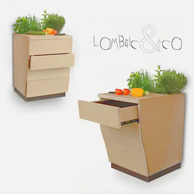 Un composteur design pour votre cuisine, Lombric&co